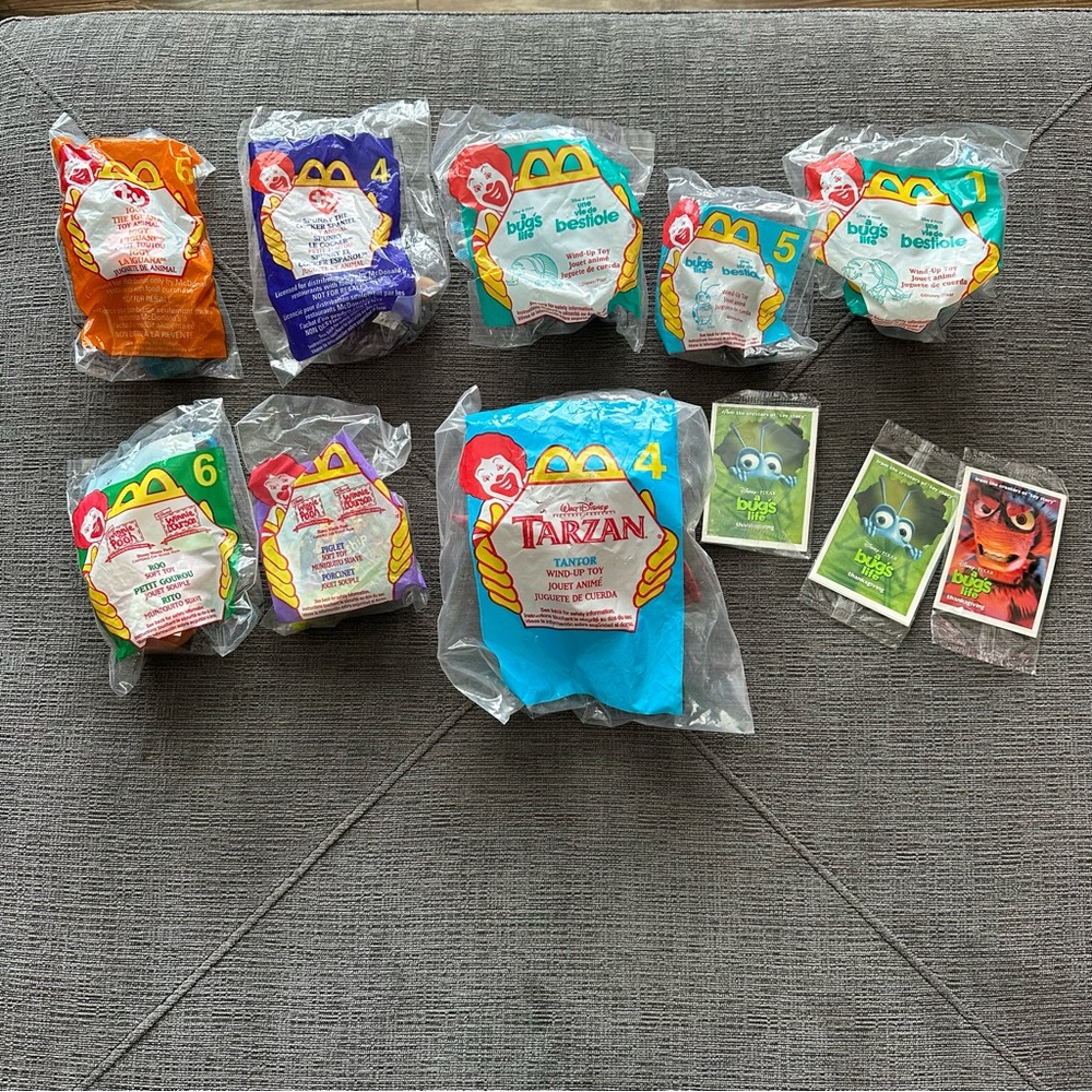 Lot of 1990s McDonald’s Happy Meal toys Disney Ty Beanie Babies